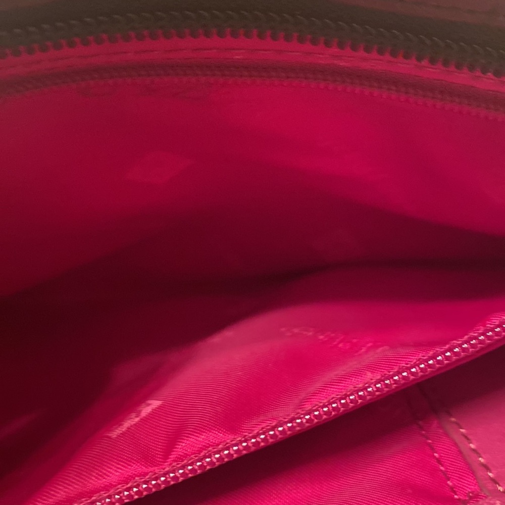 Donald Pliner Purse Bag Brown Suede w/studded leather trim Pink interior - Picture 12 of 14